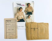 Vintage Vogue Pattern 1230 - Calvin Klein Loose Fitting Shirt Size 12 - Complete / Never Cut