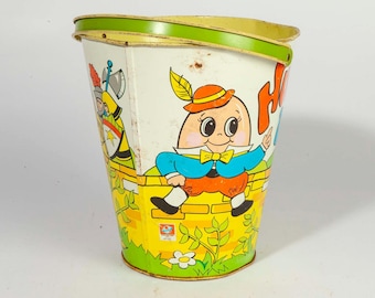 Cubo de arena de Humpty Dumpty de arte antiguo de Ohio - Cubo de metal