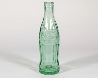 ヴィンテージ コカコーラ ボトル: クリア&グリーンガラス、7.5インチ