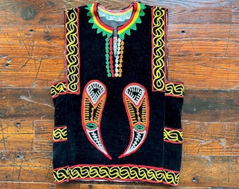 Geborduurde Camaroon tuniek - Toghu Bamenda Ndop top - S/M