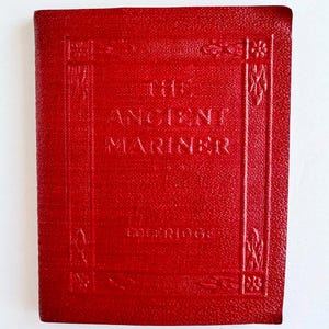 Vintage Red Little Leather Library Book - &quot;The Rime of the Ancient Mariner and Other Poems&quot; Coleridge - Mini Collectible Book