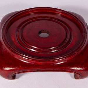 Vintage Wood Lamp Base - 4" Footed Wood Footed Lamp Base - Sculpture Stand - Predrilled Center Hole