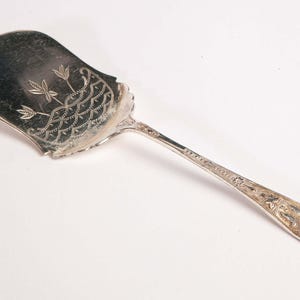 Vintage Silver Plate Embossed Small Spatula - ESPN LV - Made in England