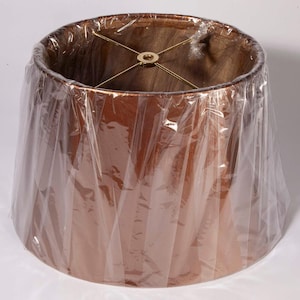 Abat-jour ovale en similicuir marron - 15" en bas