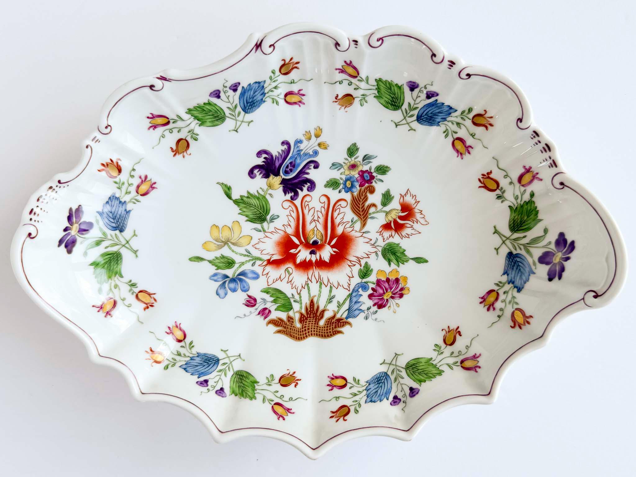 Fabulous Vintage Richard Ginori Doccia Pattern Floral Oval Dish