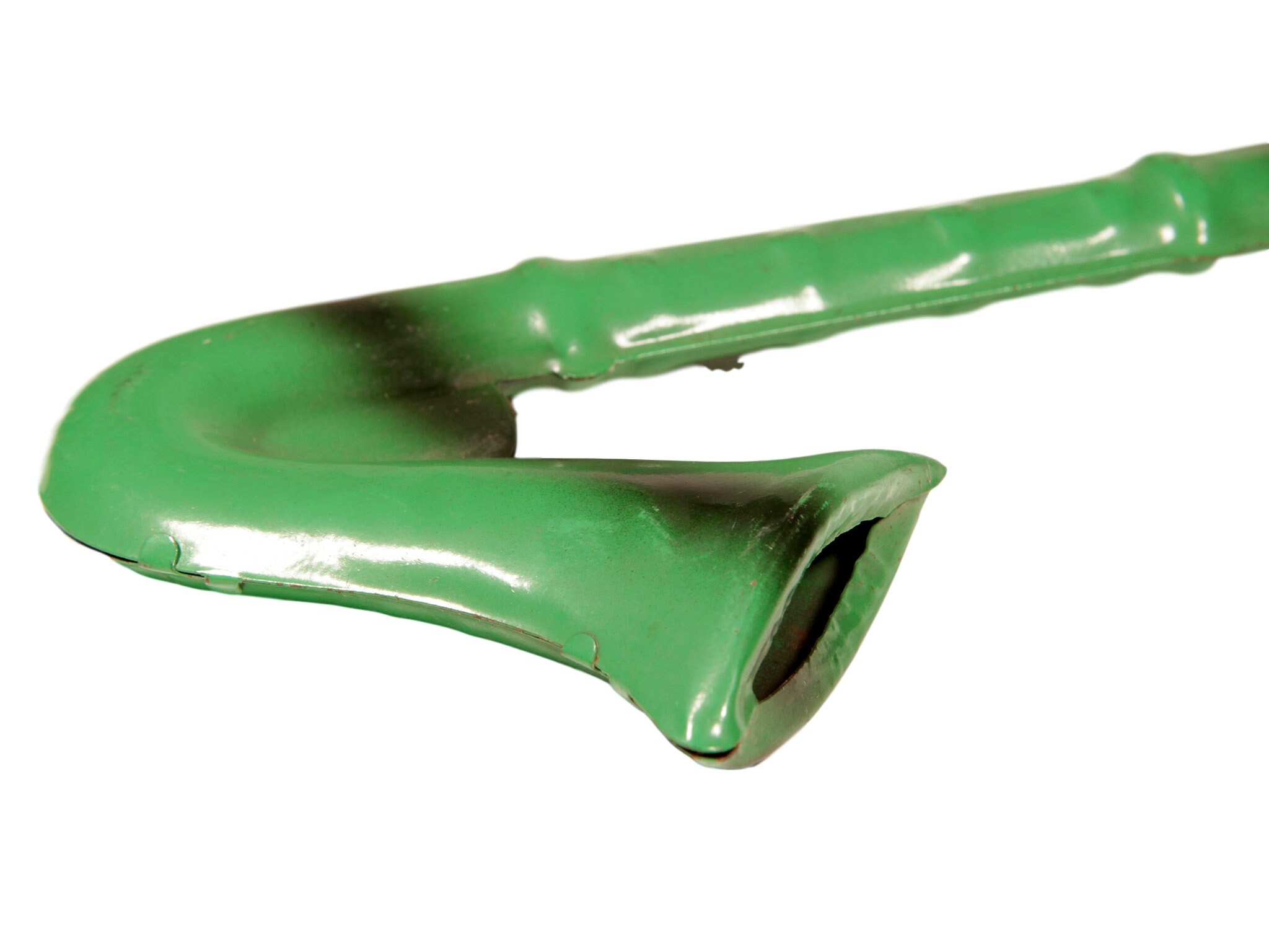 Vintage Tin Toy Saxophone Painted Green Metal Nonworking Etsy