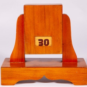 Vintage Perpetual Revolving Calendar - Unusual Wood Date Flip Retro Desk Accessory