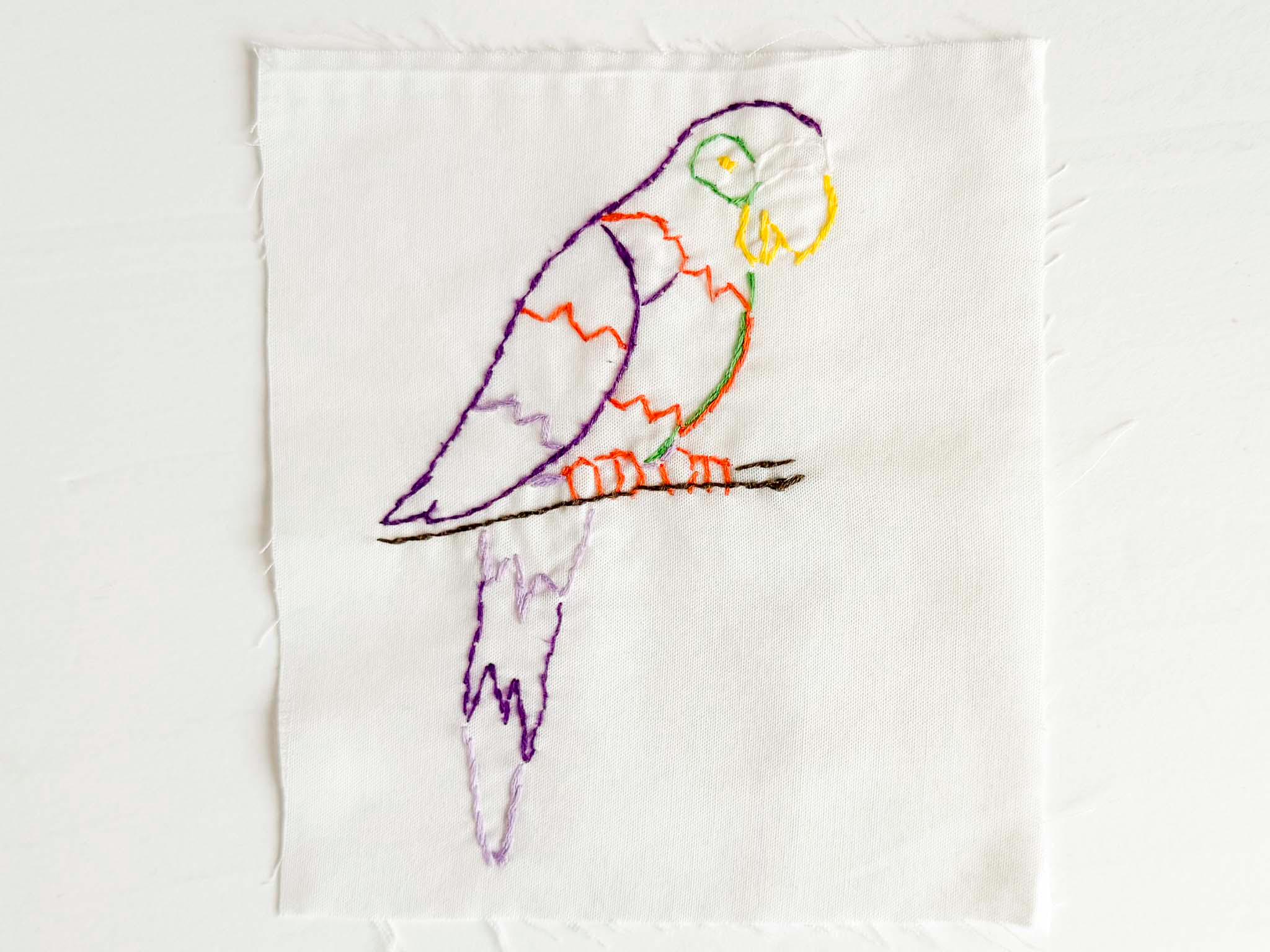 Patchwork Parrot Vintage Embroidered Parrot Small Quilt Block - Etsy