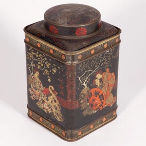 Vintage Geisha Tin: Midcentury Chinoiserie Decor - Made in England