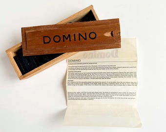 Vintage Set of Dominoes in Original Wood Box