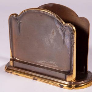 Vintage Letter Holder - Signed Bradley and Hubbard Solid Metal Art Nouveau Desk / Office Accessory