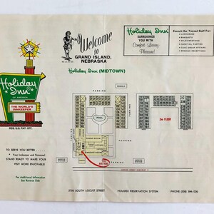 Tovaglietta di carta vintage MidCentury Restaurant - Holiday Inn Grand Island, Nebraska