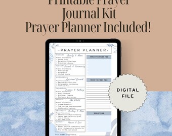 Kit diario di preghiera stampabile - 10 pagine / Meditazione cristiana, spunti di preghiera guidati, download basato sulla fede
