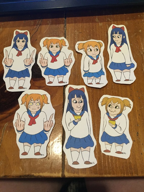 Pop Team Epic Stickers Etsy