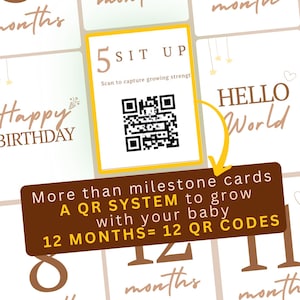 Baby Milestone Cards with QR Codes | First Year Monthly Guide (PDF Download)