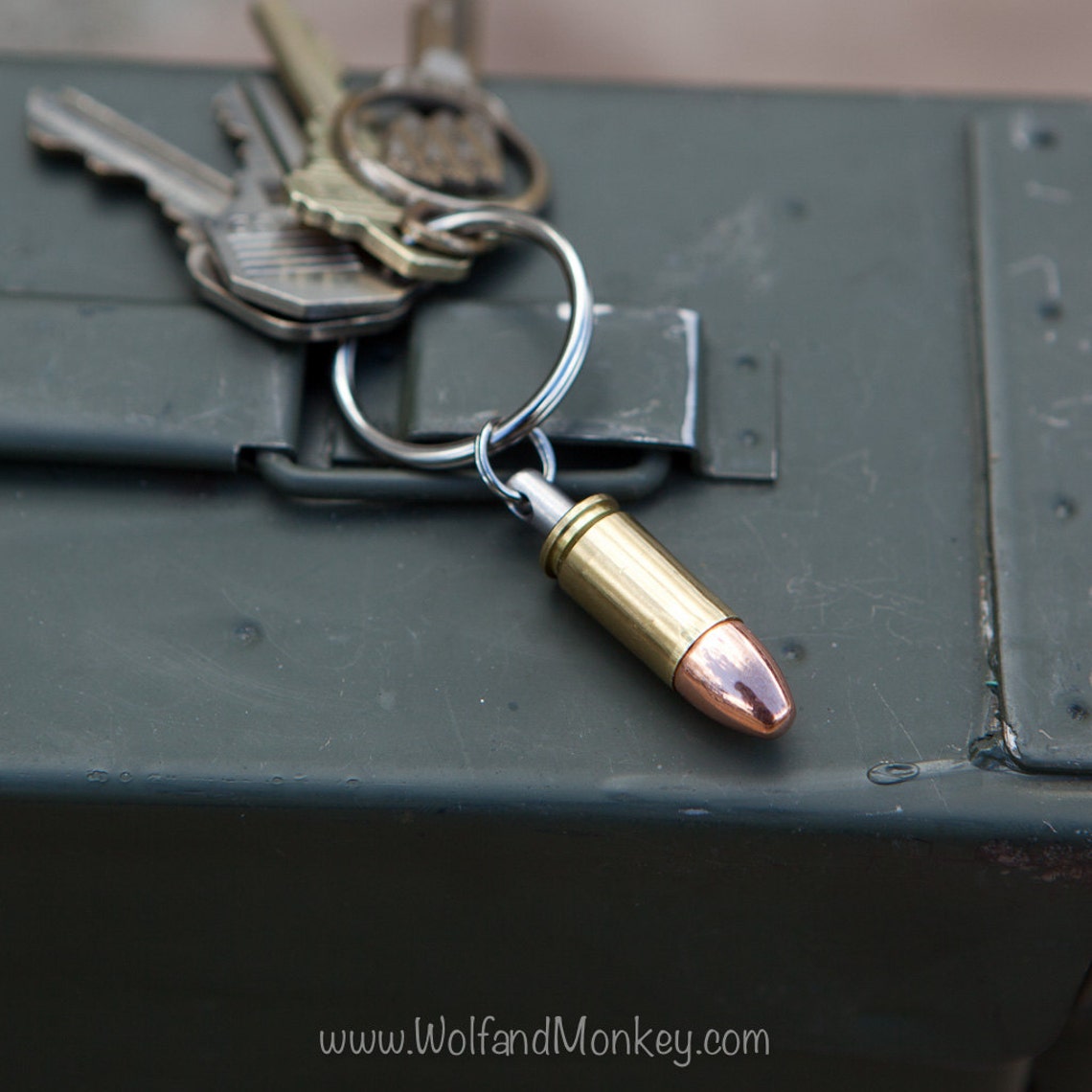 Rugged Key Ring. 9mm Bullet Keychain From Fired Range Brass. 9 Etsy