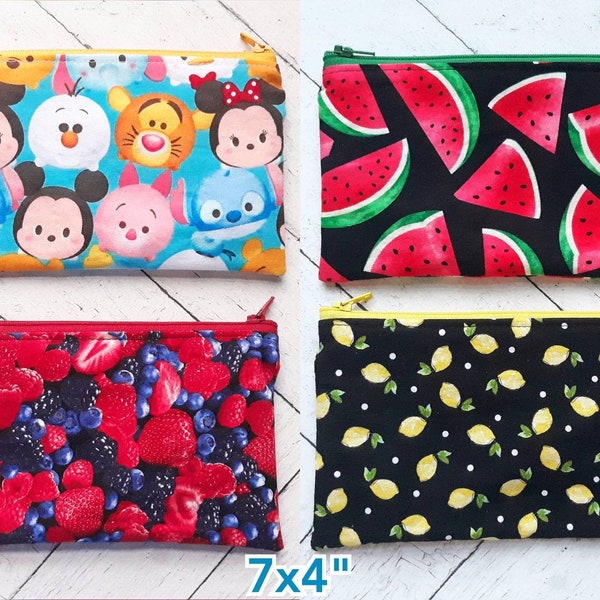 Wetbags | Semi Custom - You Pick Prints! | Food Safe Snack / Sandwich Bag | Multipurpose Waterproof Lined Zipper Pouch | Cosmetic Bag |