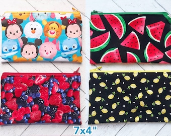 Wetbags | Semi Custom - You Pick Prints! | Food Safe Snack / Sandwich Bag | Multipurpose Waterproof Lined Zipper Pouch | Cosmetic Bag |