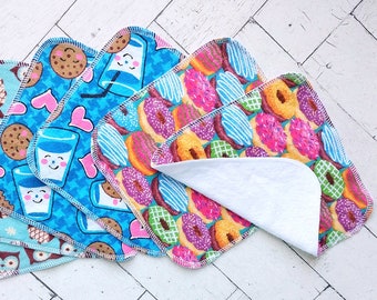 Cloth Wipes  | 6" - 2 ply - Squircle | Sets | Made to Order - You Pick Prints! | Flannel on Flannel Wipes