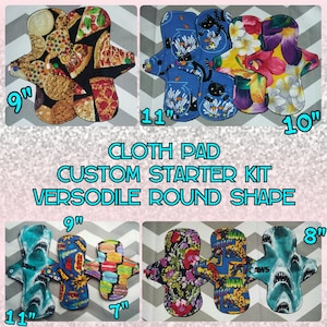ROUND | STARTER KITS - Trial Trios / 1 Day Kits | You Pick All Cotton Woven Prints! | Cloth Pad Semi Custom Set // 2.75" Snapped Width