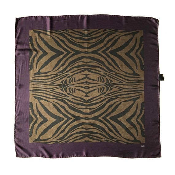 authentic Fendi animal print vintage silk scarf, b
