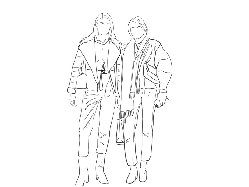 Custom Faceless Line Drawing [digital File] - Etsy