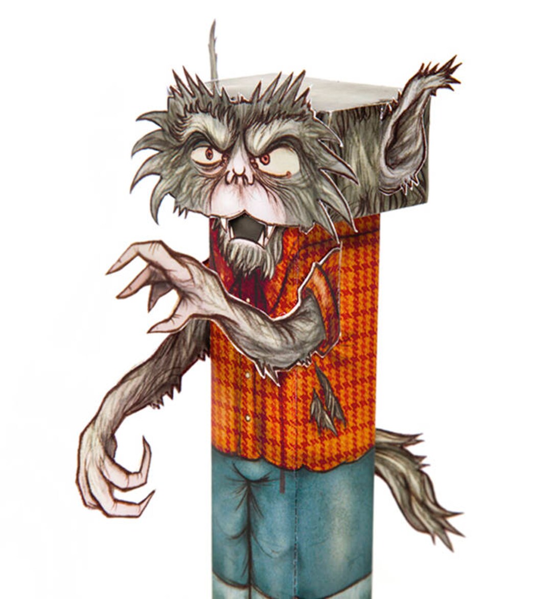 Papermodel Werewolf Craft Sheet Werewolf Etsy