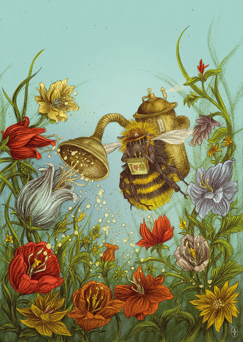 Pollomat 2000 Poster Steampunk Bee A2