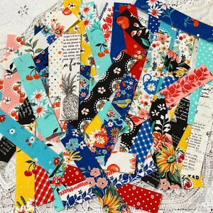 新品*** ハンドメイド ファブリック 和紙テープ - 花柄、チェリー、デライト - 40 ストリップ - (パック番号 #10) ジャーナル、ミックスメディアなどに最適