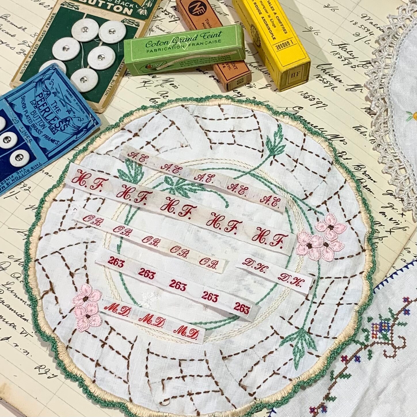 Vintage FRENCH LAUNDRY LABELS Perfect for Your Slow Stitch Etsy