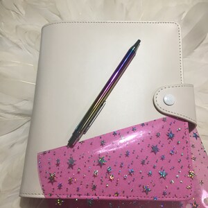 B6 size Holo Stars JELLY DASHBOARD - personalise your Personal ring Planner with this gorgeous Sparkly accessory