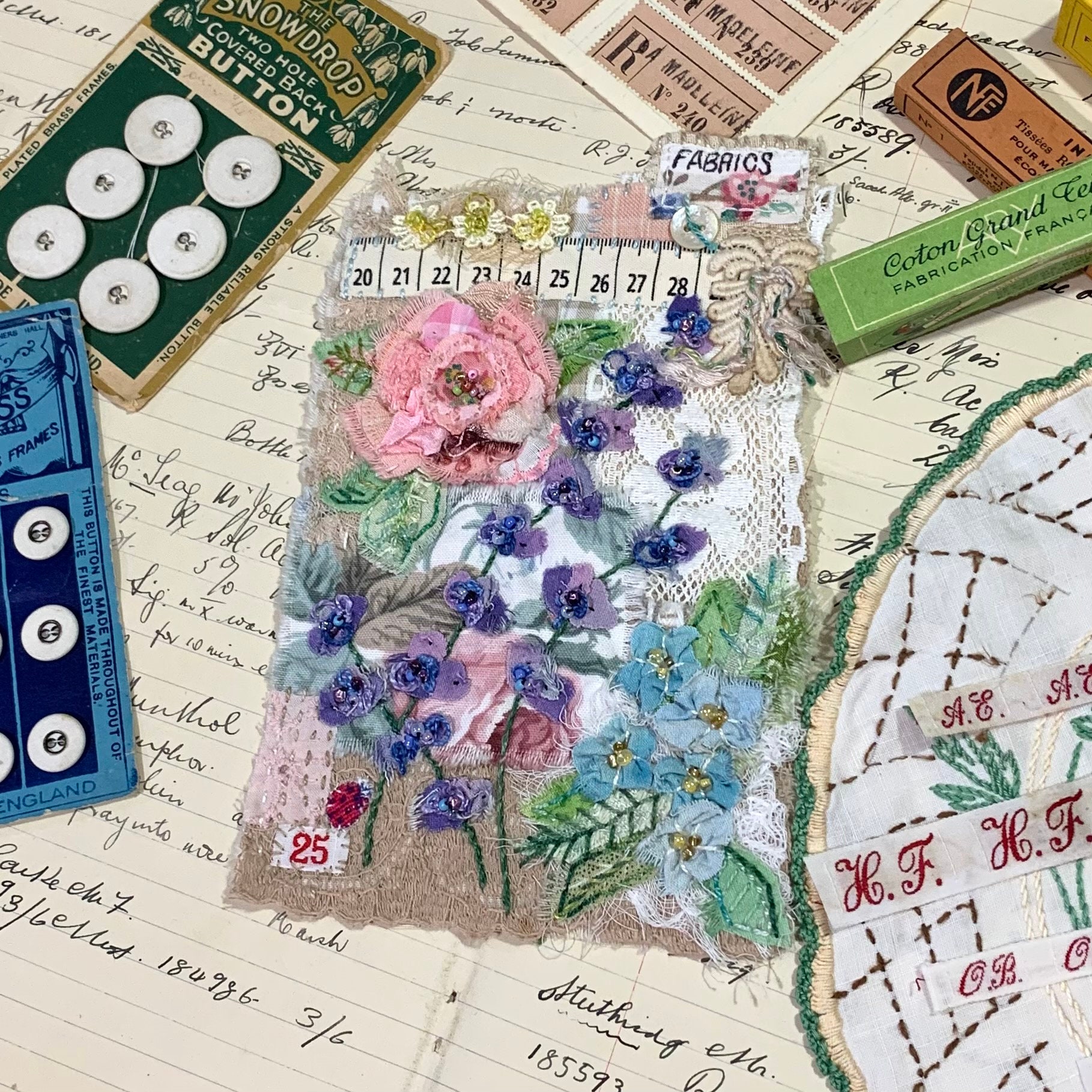 Vintage FRENCH LAUNDRY LABELS Perfect for Your Slow Stitch Etsy Australia