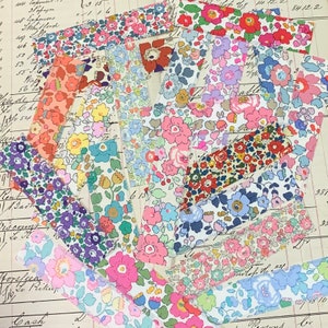 Fita adesiva Washi Tape LIBERTY feita à mão - linda LIBERTY Betsy & Betsy Ann - 22 tiras (pacote com 18 unidades) para diários, diários de arte, técnicas mistas etc.