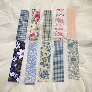 Fita WASHI feita à mão em TECIDO VINTAGE - Pretty Blues & Pinks - Estampas florais - (pacote #4)