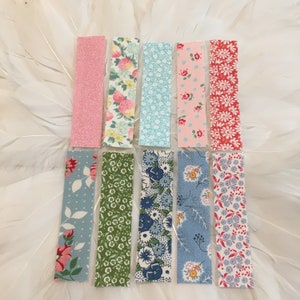 Handmade FABRIC WASHI TAPE - Gorgeous Pinks & Blues - Floral prints - (pack #1)