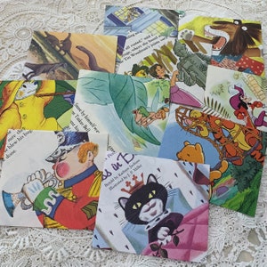 20 x Handmade envelopes - vintage Little Golden book pages