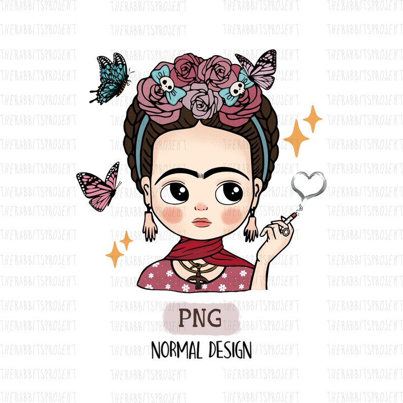 Frida Png Frida Clipart Frida Sublimation Design Digital - Etsy