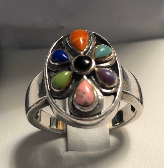 Estate 925 Silver Multi-Stone Ring