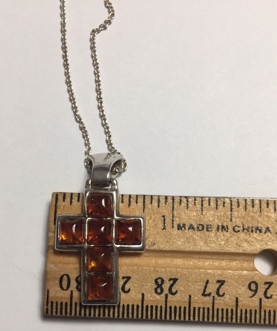 Estate Baltic Honey Amber And Silver Necklace - image 5