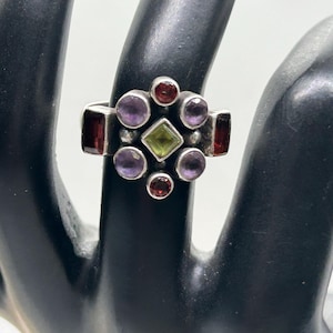 Nicky Butler Silver Multi Gemstone Ring Sz 7 1/2