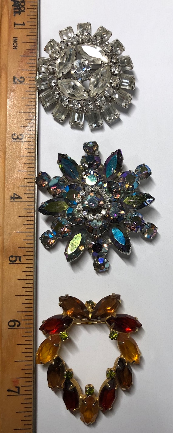 Vintage Rhinestone Brooches Large Juliana Style