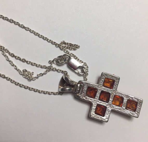 Estate Baltic Honey Amber And Silver Necklace - image 3