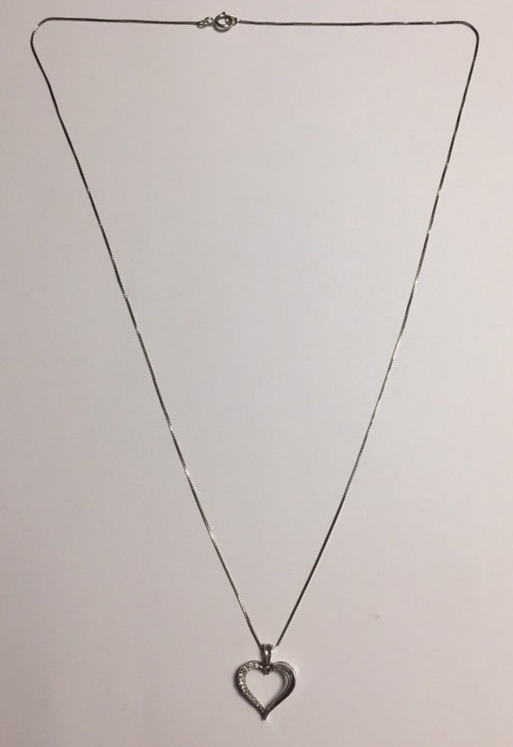 Estate 925 Diamond Heart Necklace - image 4