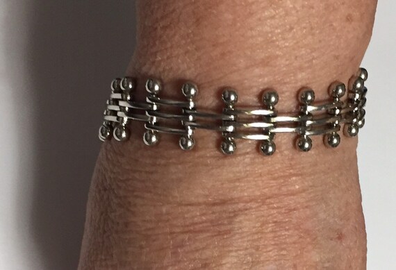 Estate 925 Silver Mid Century Modern Geometric Lin