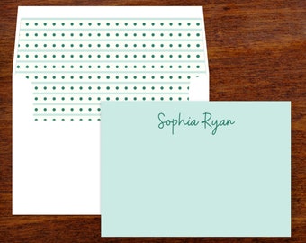 Custom Personalized Stationery | Thank You Notes | Stationary with Lined Envelopes | Monogram Correspondence Cards | Set of 10