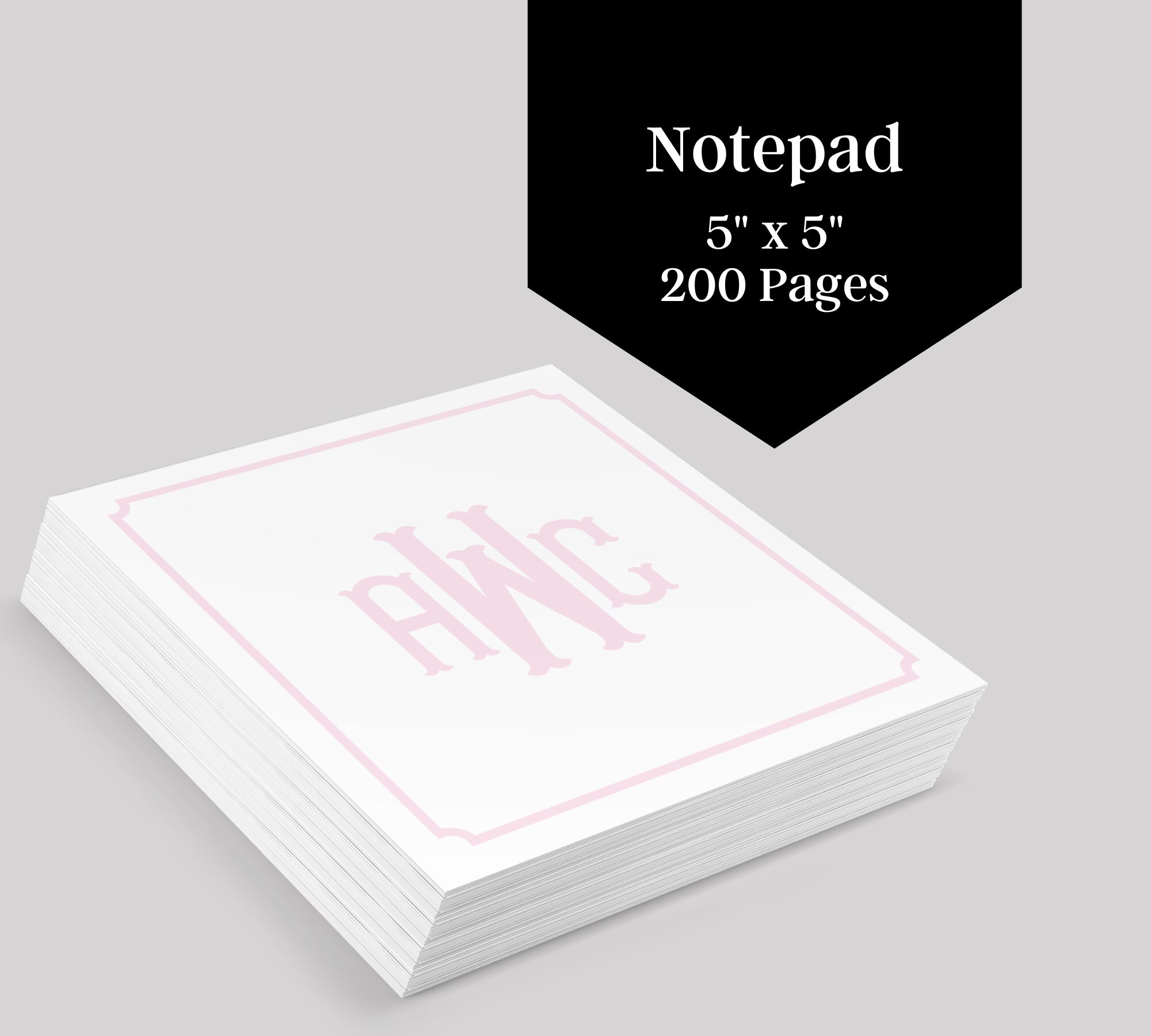 Monogram Personalized Notepad | Memo Pad | to Do List | Square ...
