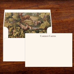 Papeterie personnalisée | Jeu de 10 cartes de correspondance avec enveloppes lignées | Notes de remerciement | Cadeau pour chasseur | Cadeau pour garçon d'honneur