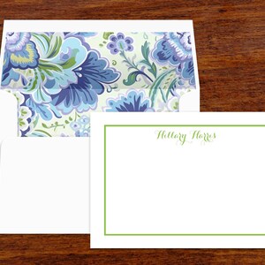 Papeterie personnalisée florale lumineuse | Jeu de cartes de correspondance | personnalisées avec enveloppes à lignes | Lot de 10 | Impression de l'adresse de retour disponible
