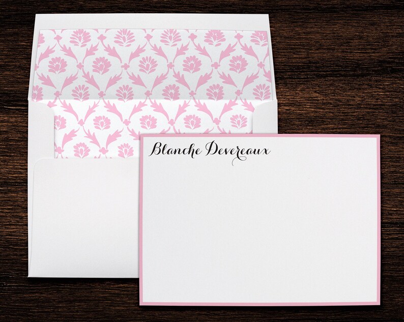 Pink Floral Monogram Personalized Stationery Thank You Note Cards With ...