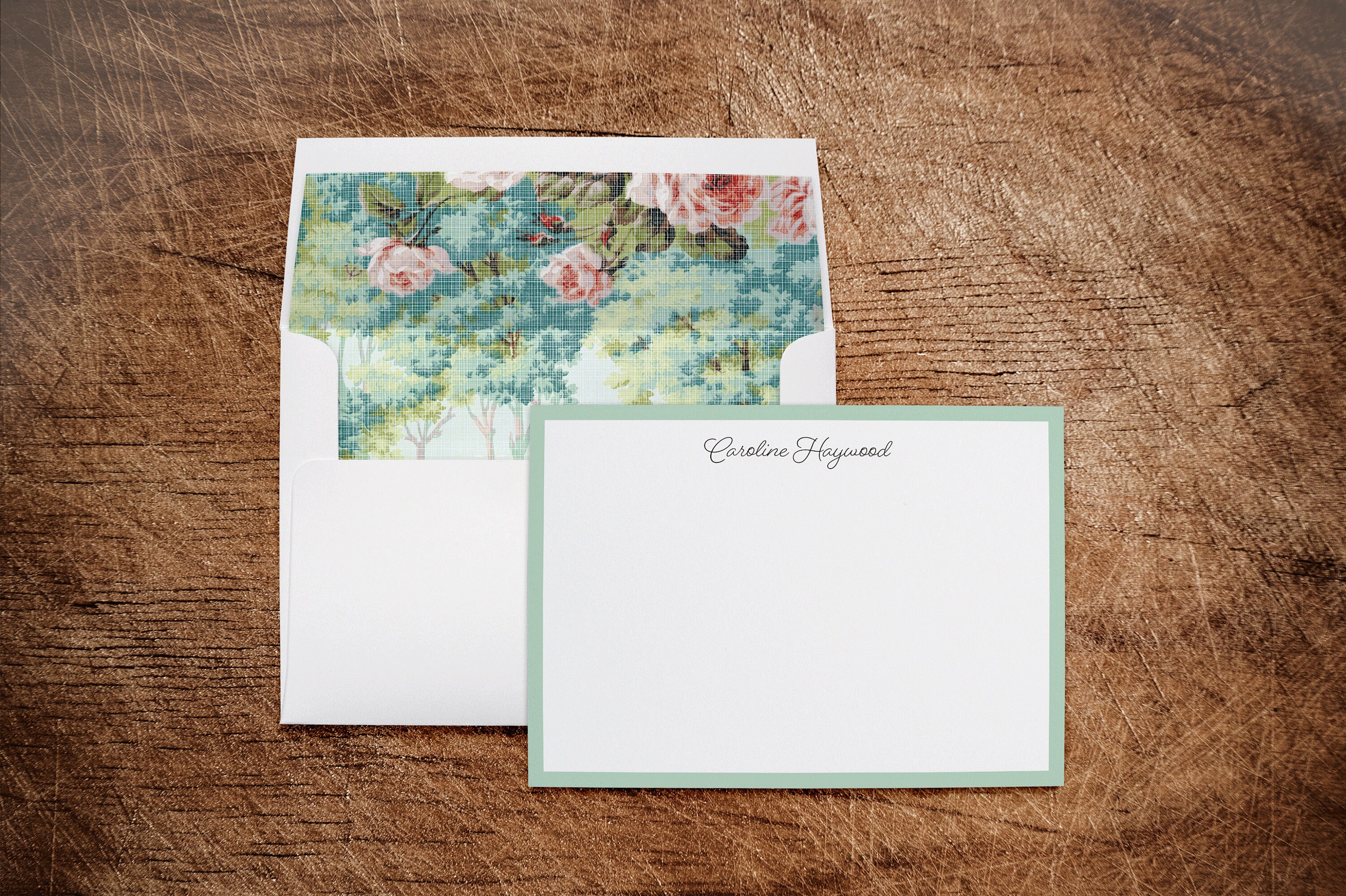 Monogram Personalized Stationery Thank You Note Cards With Lined ...
